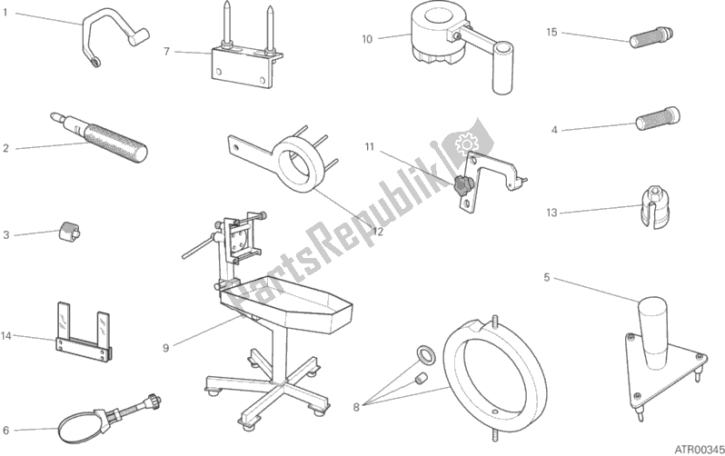 All parts for the 001 - Workshop Service Tools of the Ducati Multistrada 1200 ABS Brasil 2017